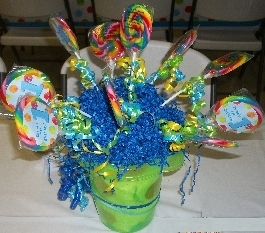  Birthday Party Favor Ideas on Polka Dot First Boy Birthday Lollipop Bouquet