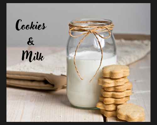 Get Ready For Sweet Treats and Good Times Milk and Cookies for 1st Birthday Party.