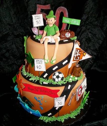Road Of Life 50th Birthday Cake