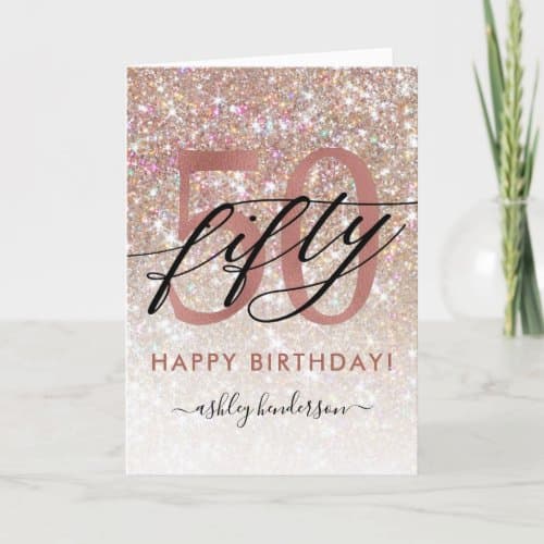 50th Birthday Personalized Card for Her