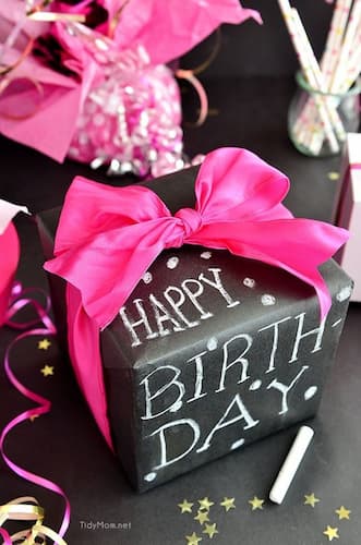 Chalkboard Gift Wrap For 50th Birthday