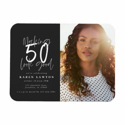 50th Birthday Magnet Invites