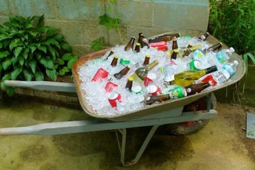 Beverage Wheelbarrow 50th Birthday Idea