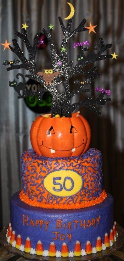 Autumn Themed 50th Birthday Cake