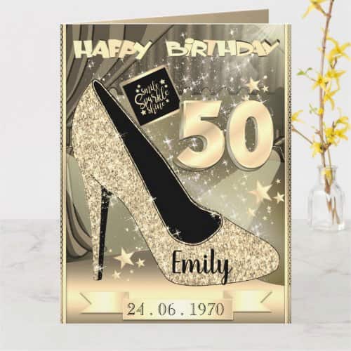 50th Birthday Personalized Gold Card