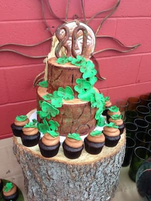 Tree Stump 80th Birthday Cake