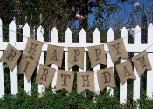 80th Birthday Decorations Burlap Banner