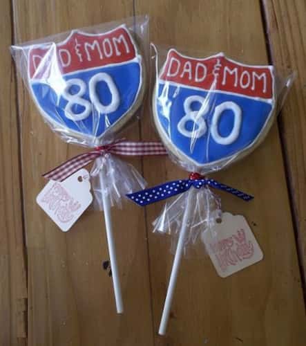 Cookie on a Stick 80th Birthday Party Favors