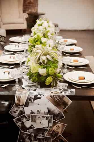 Enjoy a trip down memory lane with a photo table runner. Celebrate an 80th birthday party with a photo table runner that shows a lifetime of images.