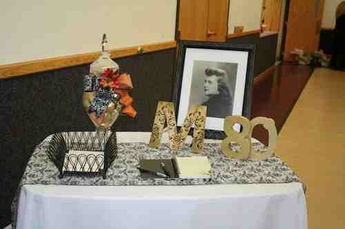 80th Birthday Welcome Table