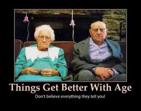 Joke for 80th Birthday: Don't Believe It! Old Man and Woman Getting Better With Age Joke.