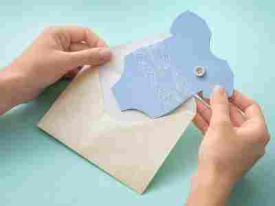 Get your baby shower off to a great start with the perfect invitations. Blue Baby Shower Invitation With Envelope