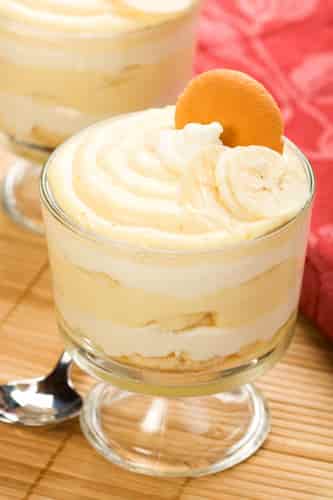 Banana Pudding in a glass dessert cup