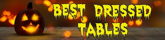 Browse Through Halloween's Best Dressed Table Ideas Sign Announcing Best Dressed Tables Section
