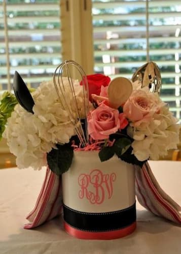 Celebrate the Love Of Cooking! Centerpiece for Kitchen Bridal Shower.
