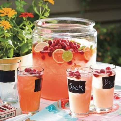 Add a fun custom accent to your bridal shower. Bridal Shower Punch with Chalkboard Glassware.