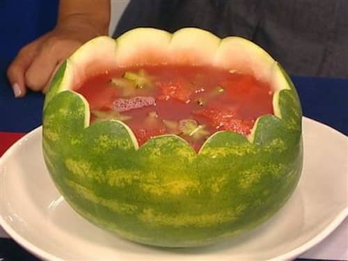 Create a Punch Bowl from a Hollowed Watermelon. Bridal Shower Punch Served from a Watermelon.