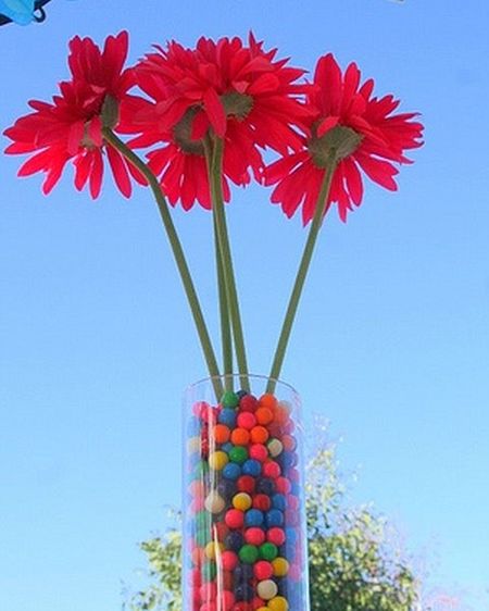 Arrangement For Bubblegum Wedding Favor Table