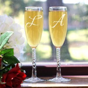 Monogrammed Champagne Glasses