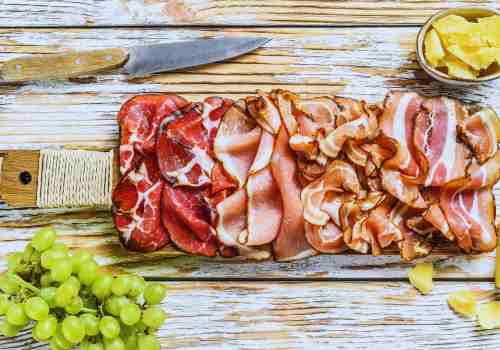 Meat Charcuterie Board: Effortless Entertaining A rich and savory meat charcuterie board with an assortment of cured meats.