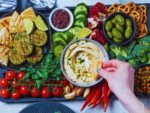 Vegan Charcuterie Board: Serve A Vibrant Array Of Plant Based Options A vibrant vegan charcuterie board filled with a variety of plant-based options.