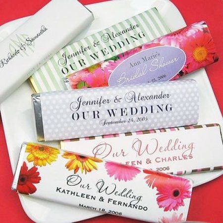Colorful Chocolate Bar Wedding Favors