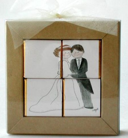 Chocolate Puzzle Candy Wedding Favor Idea