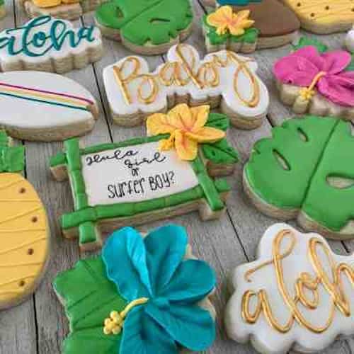 Couples Baby Aloha Shower Cookies Couples Baby Aloha Shower Cookies