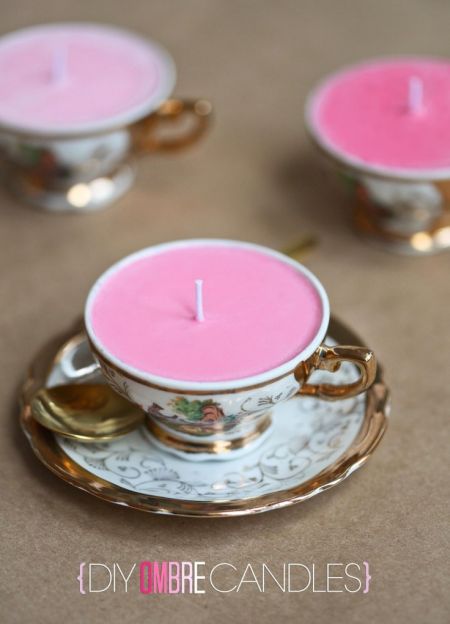 DIY Candle Wedding Favor Teacups