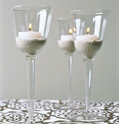 DIY Candle Wedding Favor Stemware