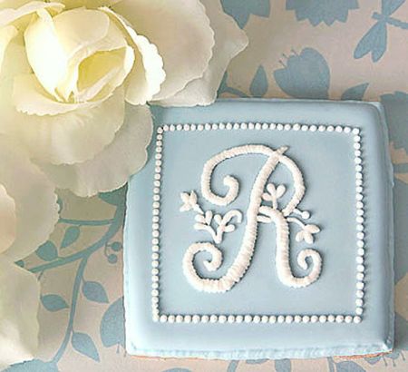 Monogrammed Decorated Wedding Cookies