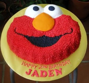 Elmo Shaped Birthday Cake