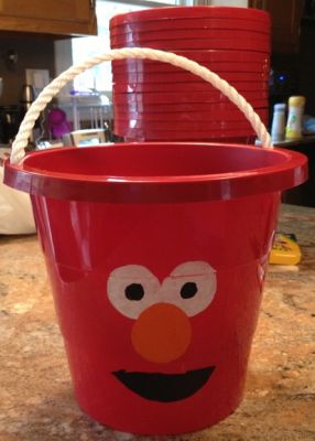 Elmo Birthday Party Favor Buckets