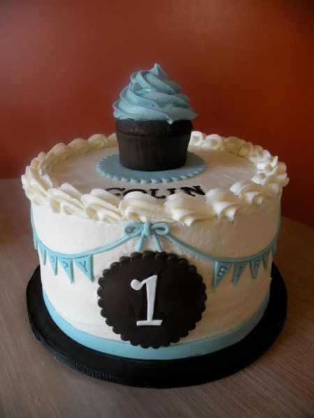 First Boy Birthday Cake And Cupcake
