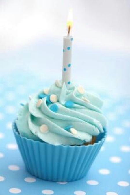 Baby Blue First Boy Birthday Cupcake