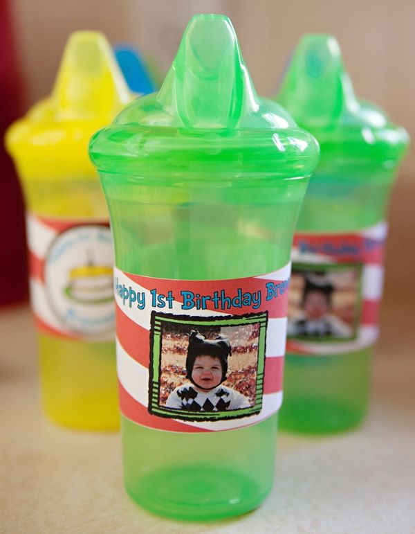First Boy Birthday Personalized Sippy Cups