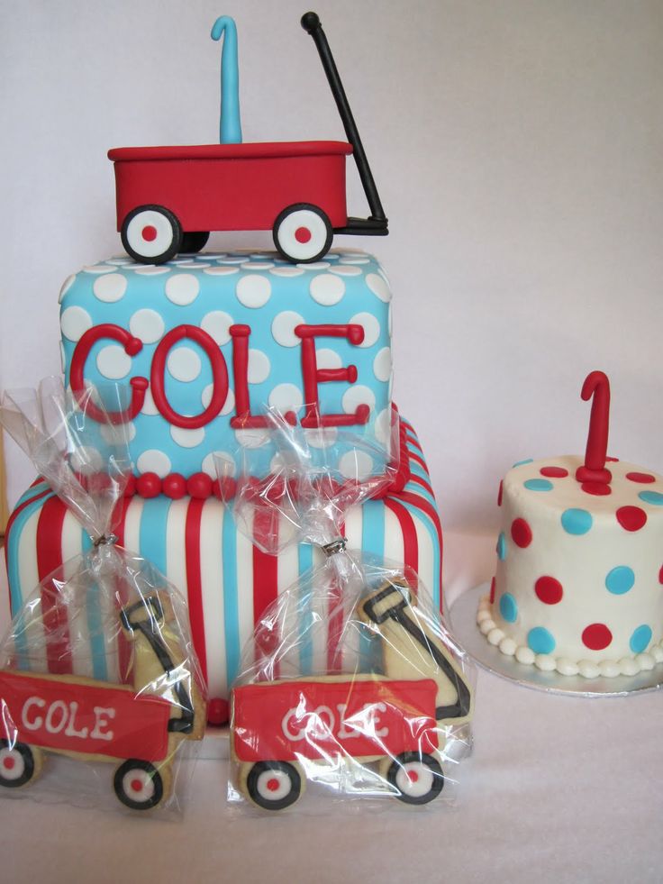 First Boy Birthday Wagon Cake