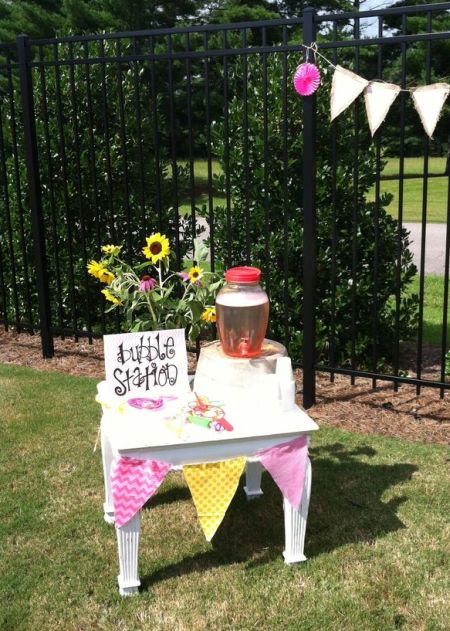 First Girl Birthday Bubble Station