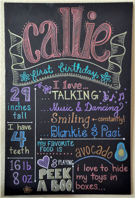 First Girl Birthday Chalkboard
