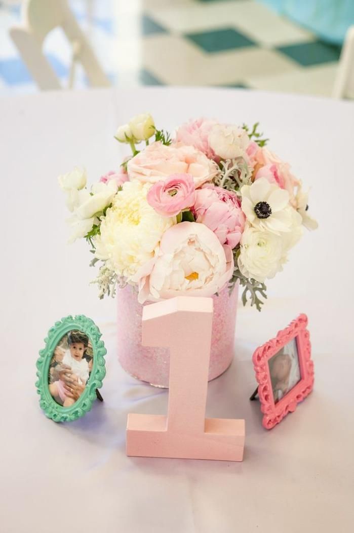 First Girl Birthday Centerpiece Idea