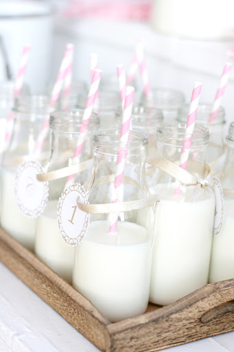 First Girl Birthday Milk Bottles