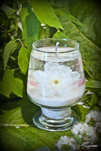 White Gel Candle Wedding Favor