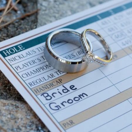 Wedding Rings And Golfing Score Card