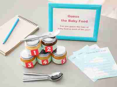 Guests will love this tasty baby shower game. Fun Guess The Baby Food Baby Shower Game