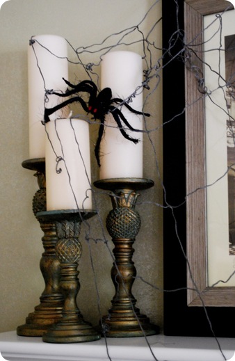 Spiderweb Candle Decorating Idea