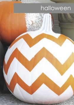 Chevron Painted Pumpkin