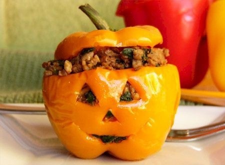 Pepper-O-Lantern Halloween Party Food