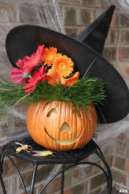 Happy Witch Halloween Pumpkin Carving Idea