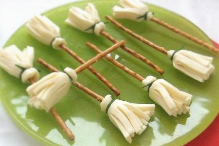 Witch Broom Halloween Snacks