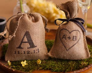 Burlap Hershey Kiss Wedding Favor